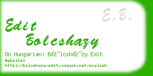 edit bolcshazy business card